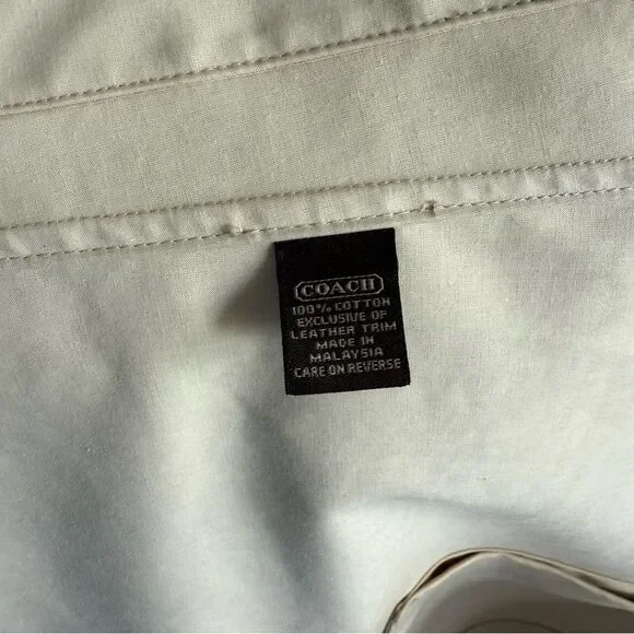 Coach Leatherware 1941 Trench Coat Beige Cotton Leather Trim Belted Classic - Picture 16 of 16